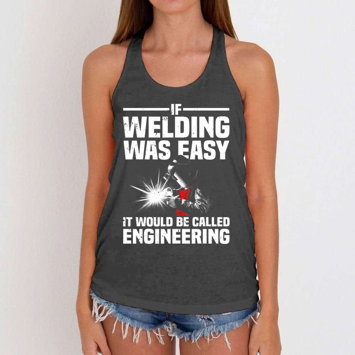 Funny Welding Design Welder Weld Welding Lover Women's Knotted Racerback Tank