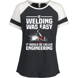 Funny Welding Design Welder Weld Welding Lover Enza Ladies Jersey Colorblock Tee