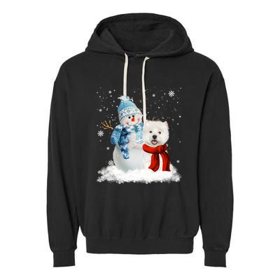 Funny Westie Dog Christmas Snow Christmas Pajama Gift Garment-Dyed Fleece Hoodie