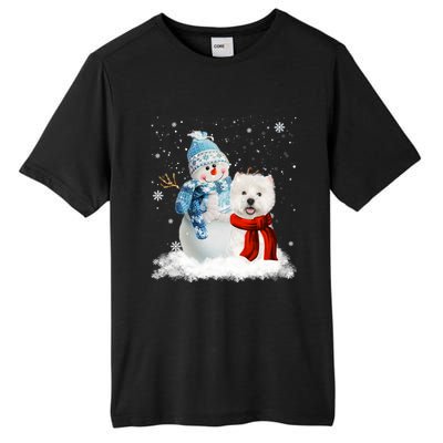 Funny Westie Dog Christmas Snow Christmas Pajama Gift Tall Fusion ChromaSoft Performance T-Shirt