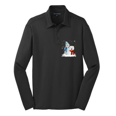 Funny Westie Dog Christmas Snow Christmas Pajama Gift Silk Touch Performance Long Sleeve Polo