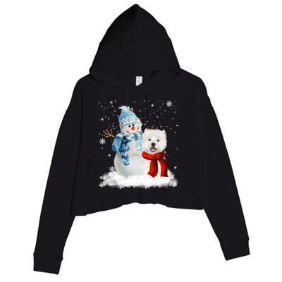 Funny Westie Dog Christmas Snow Christmas Pajama Gift Crop Fleece Hoodie