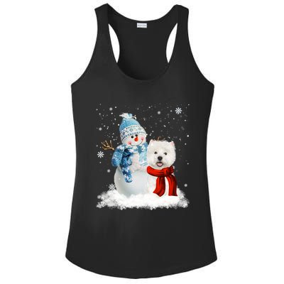 Funny Westie Dog Christmas Snow Christmas Pajama Gift Ladies PosiCharge Competitor Racerback Tank