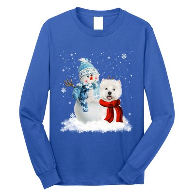 Funny Westie Dog Christmas Snow Christmas Pajama Gift Long Sleeve Shirt