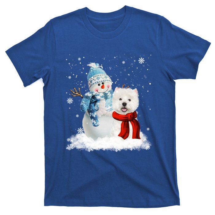 Funny Westie Dog Christmas Snow Christmas Pajama Gift T-Shirt