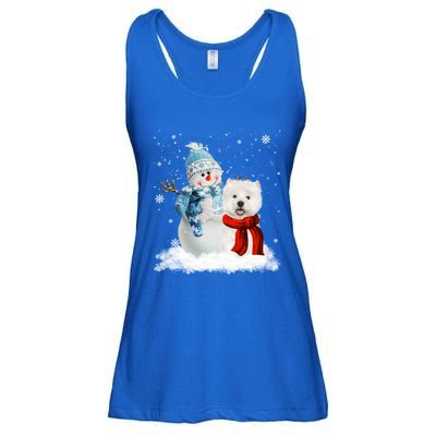 Funny Westie Dog Christmas Snow Christmas Pajama Gift Ladies Essential Flowy Tank