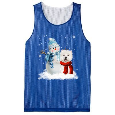 Funny Westie Dog Christmas Snow Christmas Pajama Gift Mesh Reversible Basketball Jersey Tank