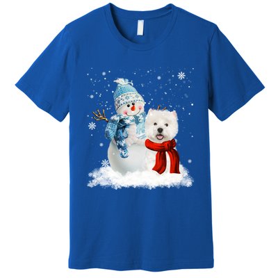 Funny Westie Dog Christmas Snow Christmas Pajama Gift Premium T-Shirt