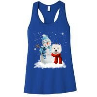 Funny Westie Dog Christmas Snow Christmas Pajama Gift Women's Racerback Tank