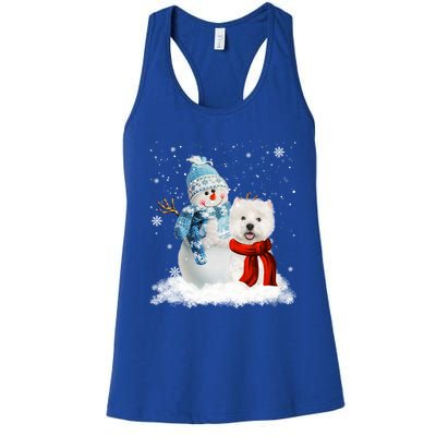 Funny Westie Dog Christmas Snow Christmas Pajama Gift Women's Racerback Tank