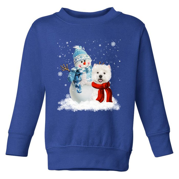 Funny Westie Dog Christmas Snow Christmas Pajama Gift Toddler Sweatshirt