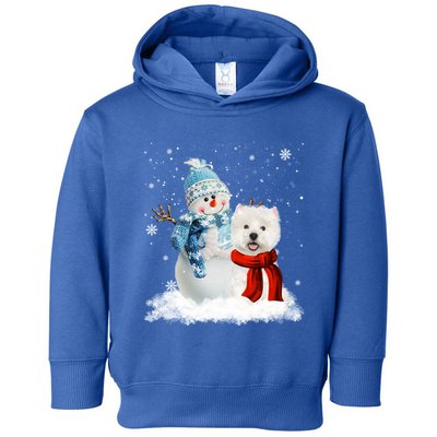 Funny Westie Dog Christmas Snow Christmas Pajama Gift Toddler Hoodie