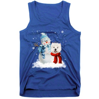 Funny Westie Dog Christmas Snow Christmas Pajama Gift Tank Top