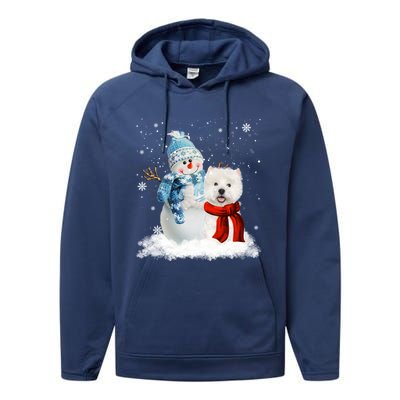 Funny Westie Dog Christmas Snow Christmas Pajama Gift Performance Fleece Hoodie