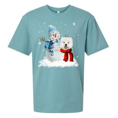 Funny Westie Dog Christmas Snow Christmas Pajama Gift Sueded Cloud Jersey T-Shirt