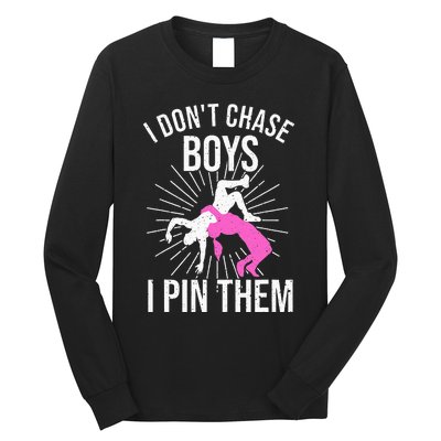 Funny Wrestling Designs For Women Wrestle Athlete Fans Long Sleeve Shirt