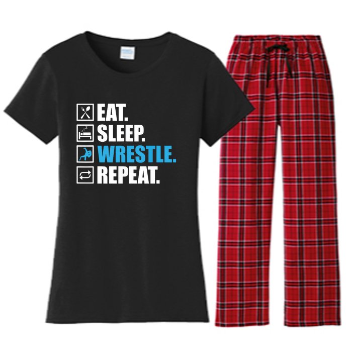 Funny Wrestling Designs For Wrestle Athlete Fans Women's Flannel Pajama Set