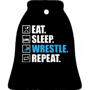 Funny Wrestling Designs For Wrestle Athlete Fans Ceramic Bell Ornament