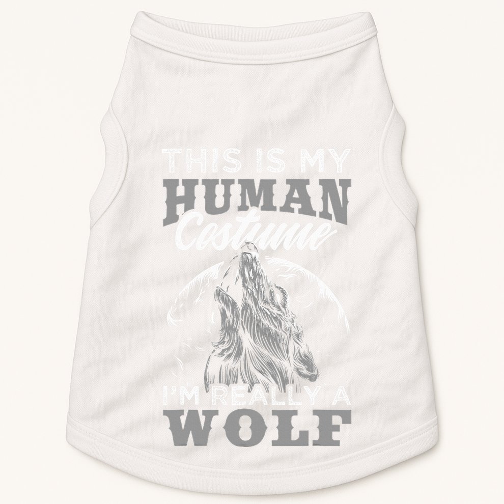 Funny Wolf Design Human Costume IM A Wolf Doggie Tank