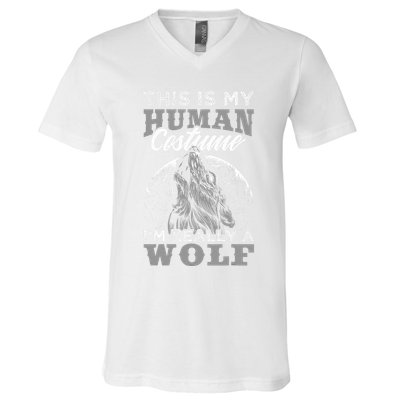Funny Wolf Design Human Costume IM A Wolf V-Neck T-Shirt