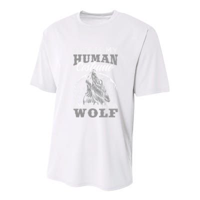 Funny Wolf Design Human Costume IM A Wolf Youth Performance Sprint T-Shirt