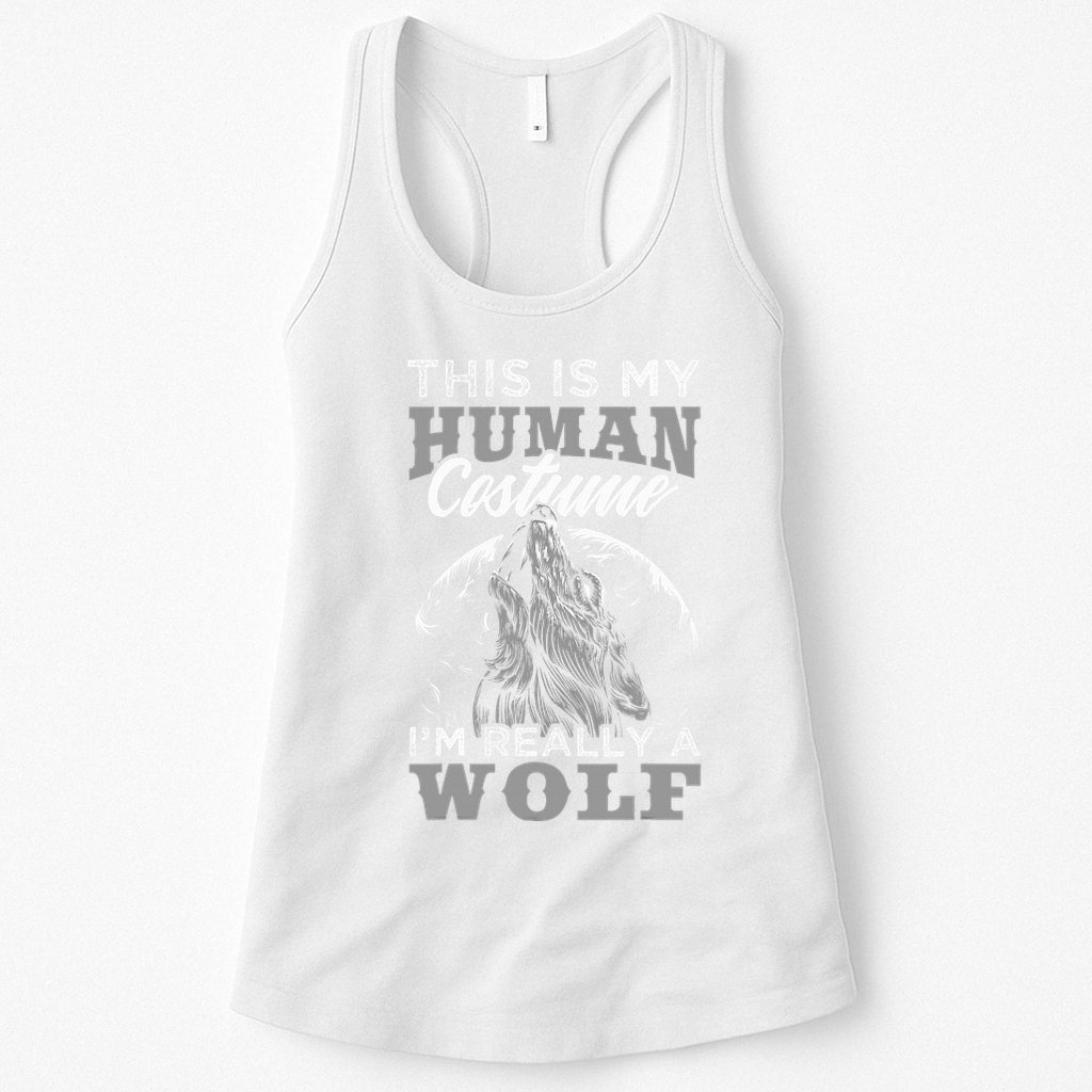 Funny Wolf Design Human Costume IM A Wolf Womens Tank Top