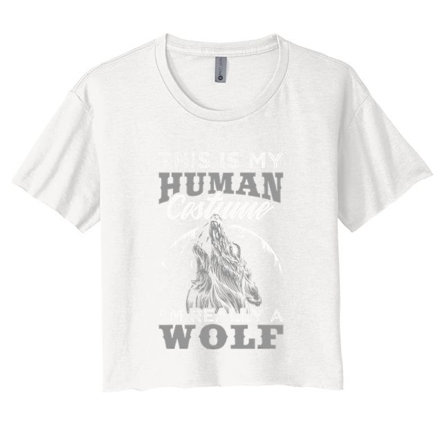 Funny Wolf Design Human Costume IM A Wolf Crop Top
