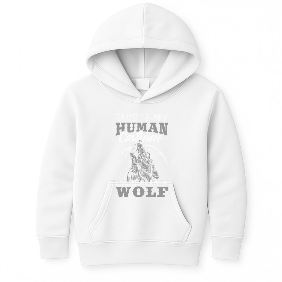 Funny Wolf Design Human Costume IM A Wolf Kids Hoodie