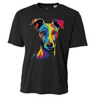 Funny Whippet Dog Mom or Dad Colorful Puppy Art Lover Black Cooling Performance Crew T-Shirt