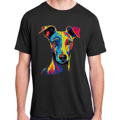 Funny Whippet Dog Mom or Dad Colorful Puppy Art Lover Black Adult ChromaSoft Performance T-Shirt