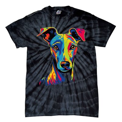 Funny Whippet Dog Mom or Dad Colorful Puppy Art Lover Black Tie-Dye T-Shirt