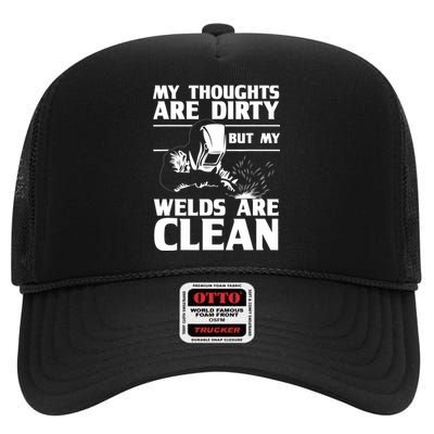 Funny Welding Designs For Dad Metal Workers Blacksmith High Crown Mesh Back Trucker Hat