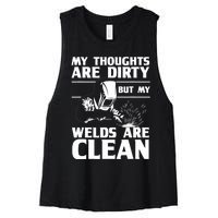 Funny Welding Designs For Dad Metal Workers Blacksmith Women's Racerback Cropped Tank