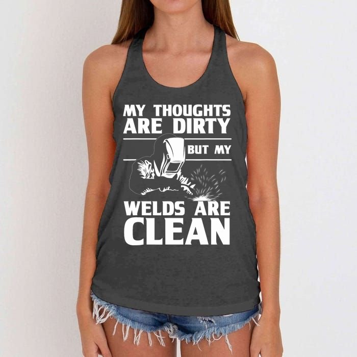 Funny Welding Designs For Dad Metal Workers Blacksmith Women's Knotted Racerback Tank