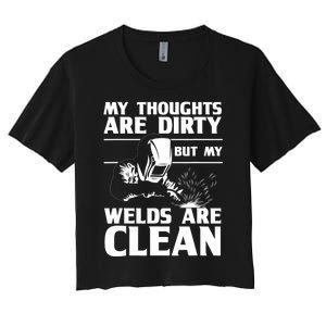 Funny Welding Designs For Dad Metal Workers Blacksmith Women's Crop Top Tee