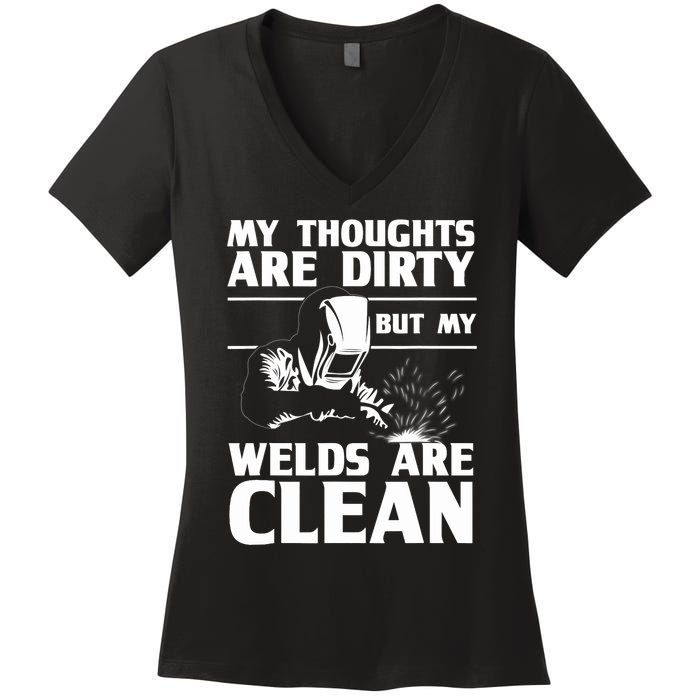 Funny Welding Designs For Dad Metal Workers Blacksmith Women's V-Neck T-Shirt