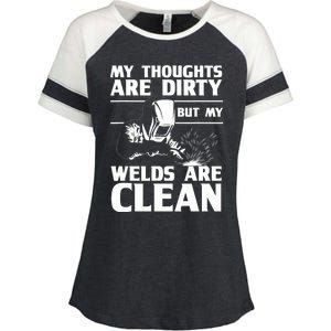 Funny Welding Designs For Dad Metal Workers Blacksmith Enza Ladies Jersey Colorblock Tee