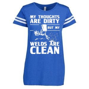 Funny Welding Designs For Dad Metal Workers Blacksmith Enza Ladies Jersey Football T-Shirt