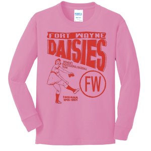 Fort Wayne Daisies Women Professional Baseball Team 1945 Kids Long Sleeve Shirt