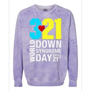 Funny World Down Syndrome Day March 21st Colorblast Crewneck Sweatshirt