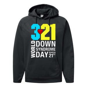 Funny World Down Syndrome Day March 21st Performance Fleece Hoodie