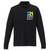 Funny World Down Syndrome Day March 21st Performance Long Sleeve Polo