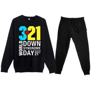 Funny World Down Syndrome Day March 21st Premium Crewneck Sweatsuit Set