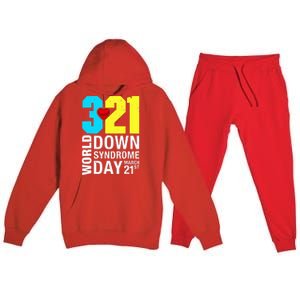 Funny World Down Syndrome Day March 21st Premium Hooded Sweatsuit Set