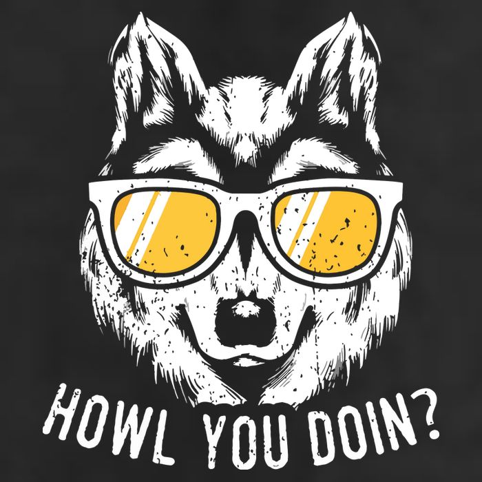 Funny Wolf Design Howl You Doin Wolves Adult Drive Performance Visor