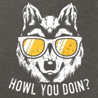 Funny Wolf Design Howl You Doin Wolves Cotton Canvas Backpack
