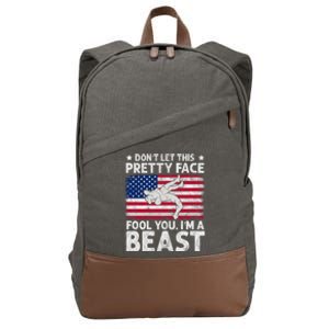 Funny Wrestle DonT Let This Pretty Face Fool You Im A Beast Cotton Canvas Backpack