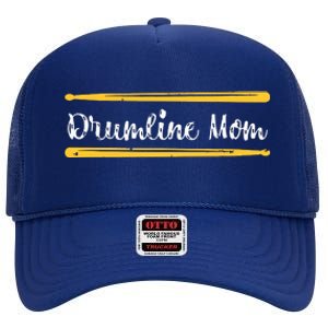 Funny Women Drum Lover Gift DrumLine Mom High Crown Mesh Back Trucker Hat