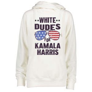 Funny White Dudes For Kamala Harris Sunglasses Usa Womens Funnel Neck Pullover Hood