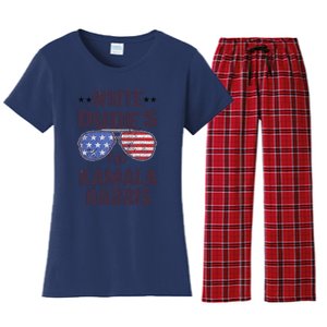 Funny White Dudes For Kamala Harris Sunglasses Usa Women's Flannel Pajama Set